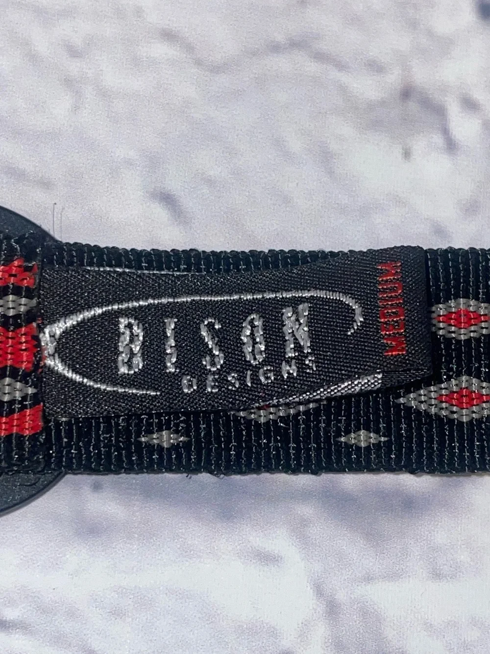 Bison Designs Black and Red Belt - Medium